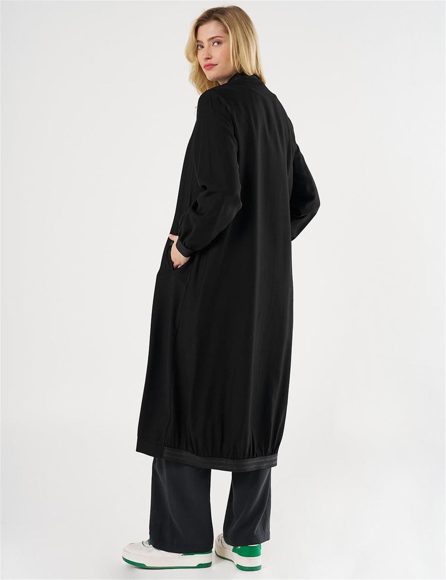 Fermuar Kapamalı Uzun Giy Çık Siyah