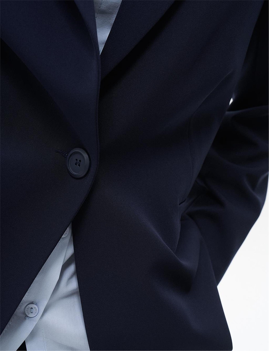 Fleto Cepli Basic Ceket Lacivert