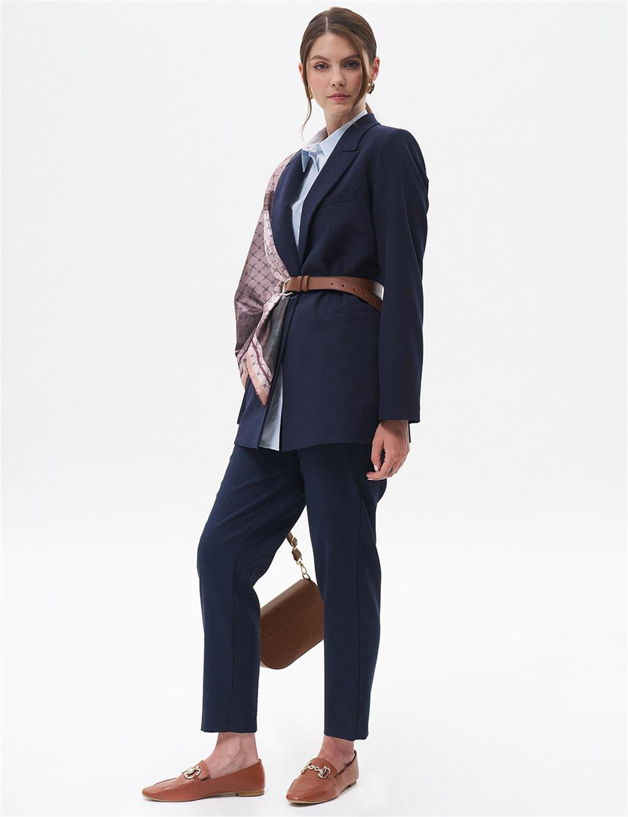 Fleto Cepli Basic Ceket Lacivert