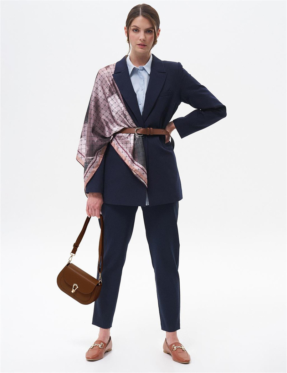 Fleto Cepli Basic Ceket Lacivert