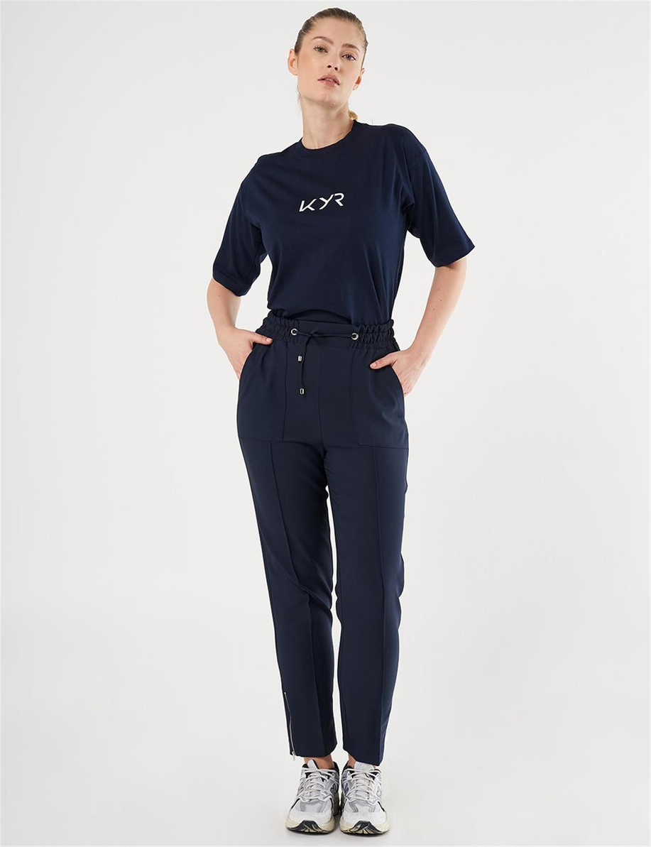 Geniş Cepli Çimalı Pantolon Koyu Lacivert