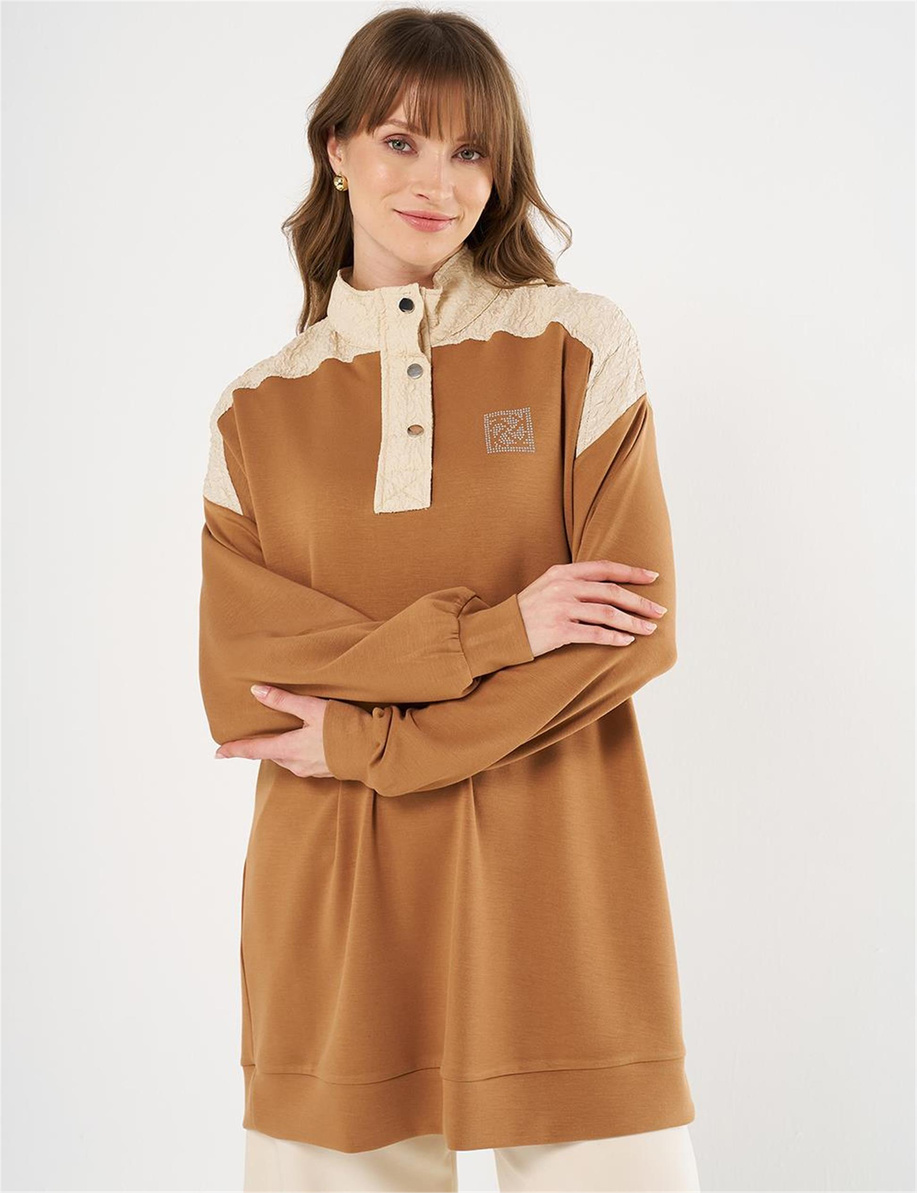 Gofre Garnili Scuba Sweatshirt Tütün