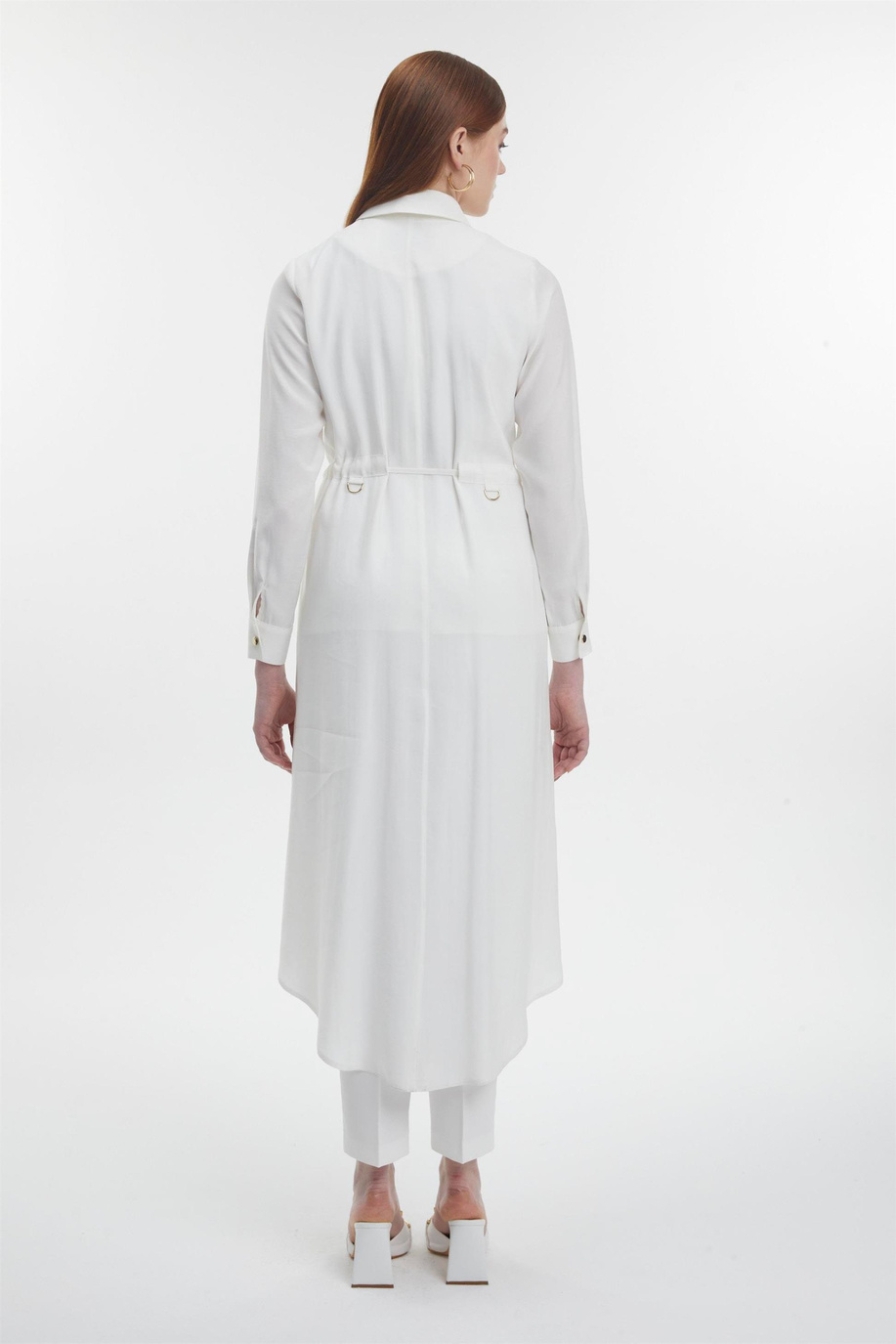 Gömlek Yaka Fermuarlı Giy-Çık Ekru - 25YZ0285