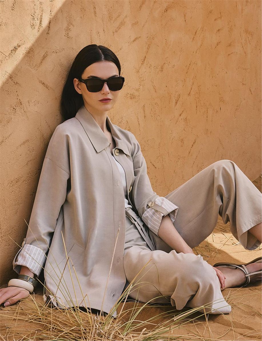 Gömlek Yaka Modal İkili Takım Küf Yeşili - KA-B25-16045