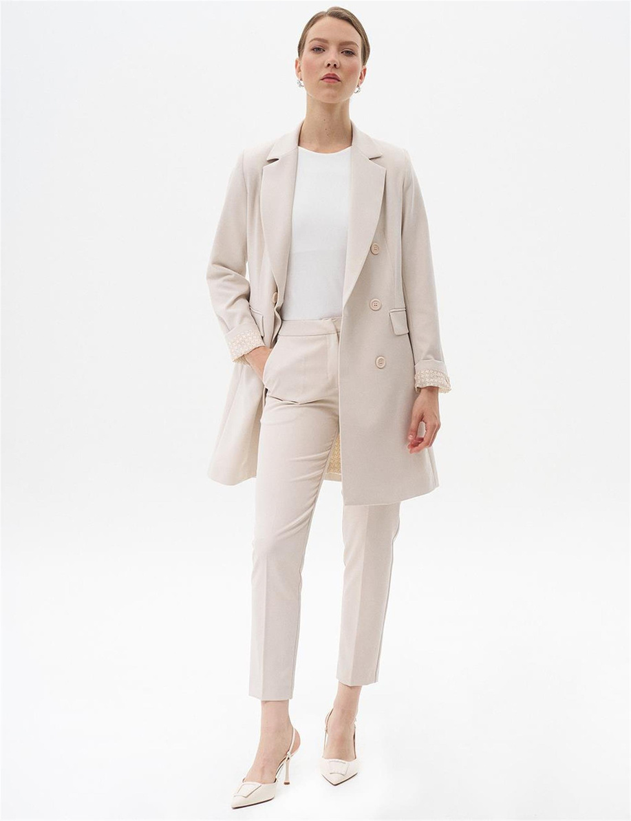 Havuç Kesim Basic Pantolon Taş