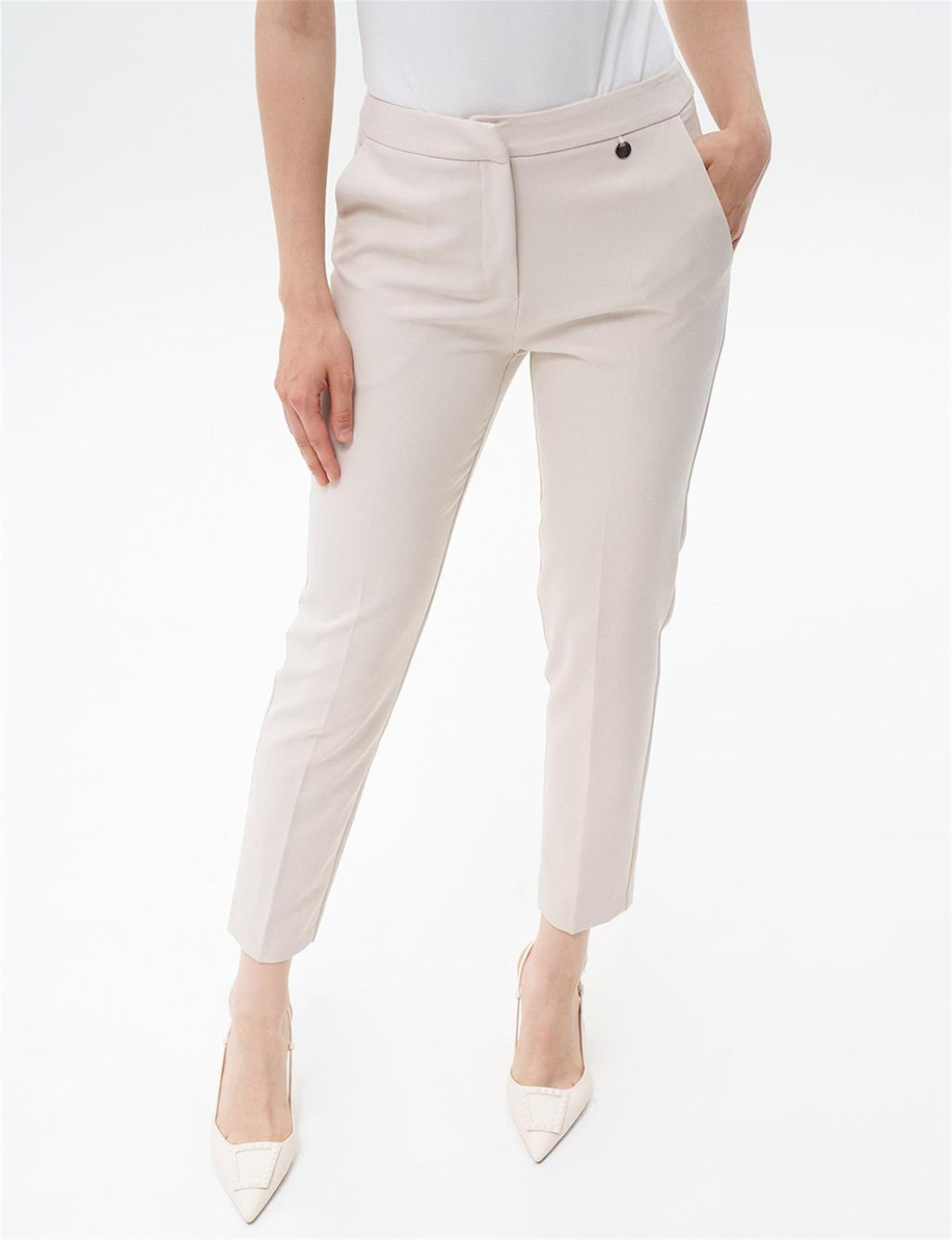 Havuç Kesim Basic Pantolon Taş