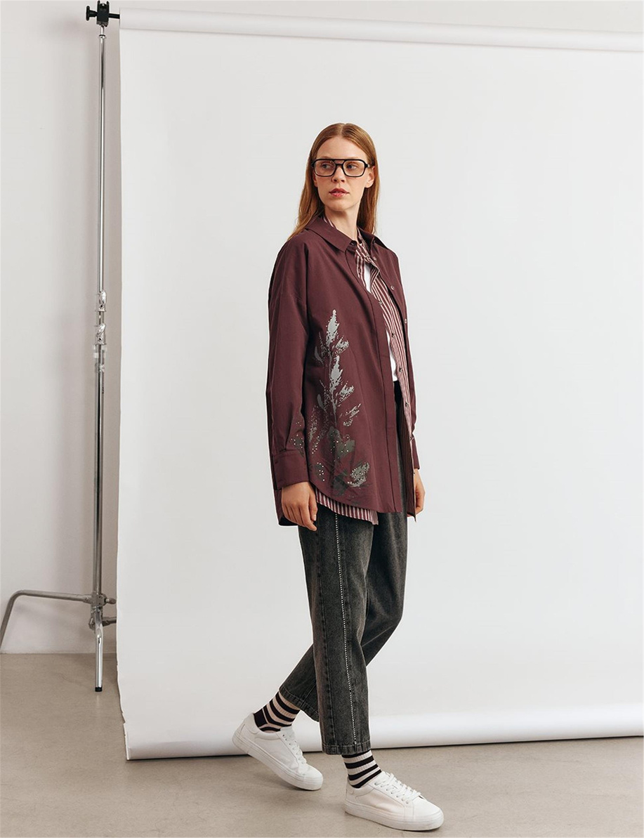 Hotfix Baskılı Denim Pantolon Siyah