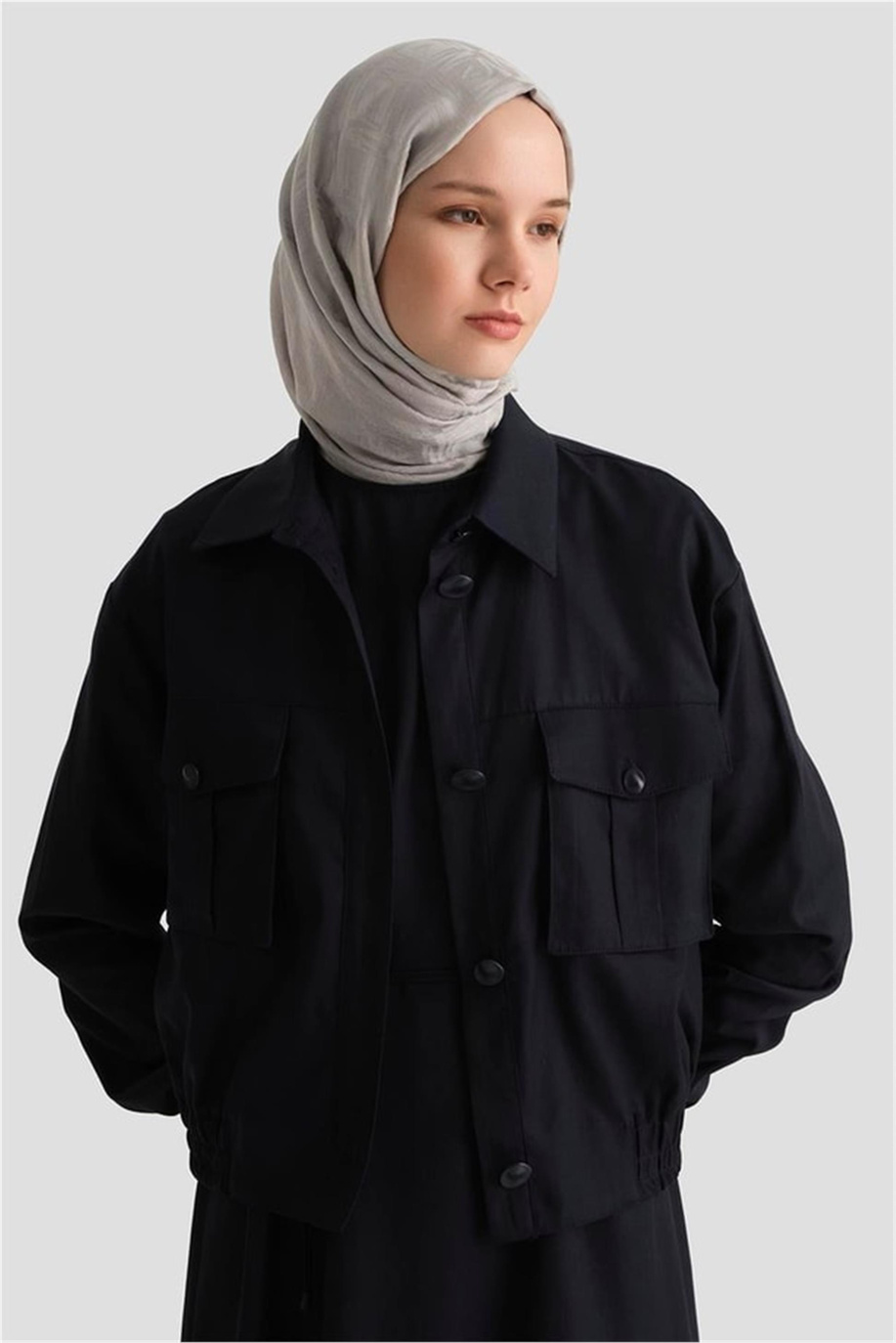 İçi Elbiseli Bomber Ceketli Takım Lacivert - 25Y6001