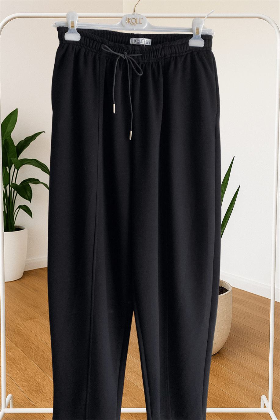 İkoll Kesik Detaylı Konik Jogger Pantolon Siyah - 25Kİ35800