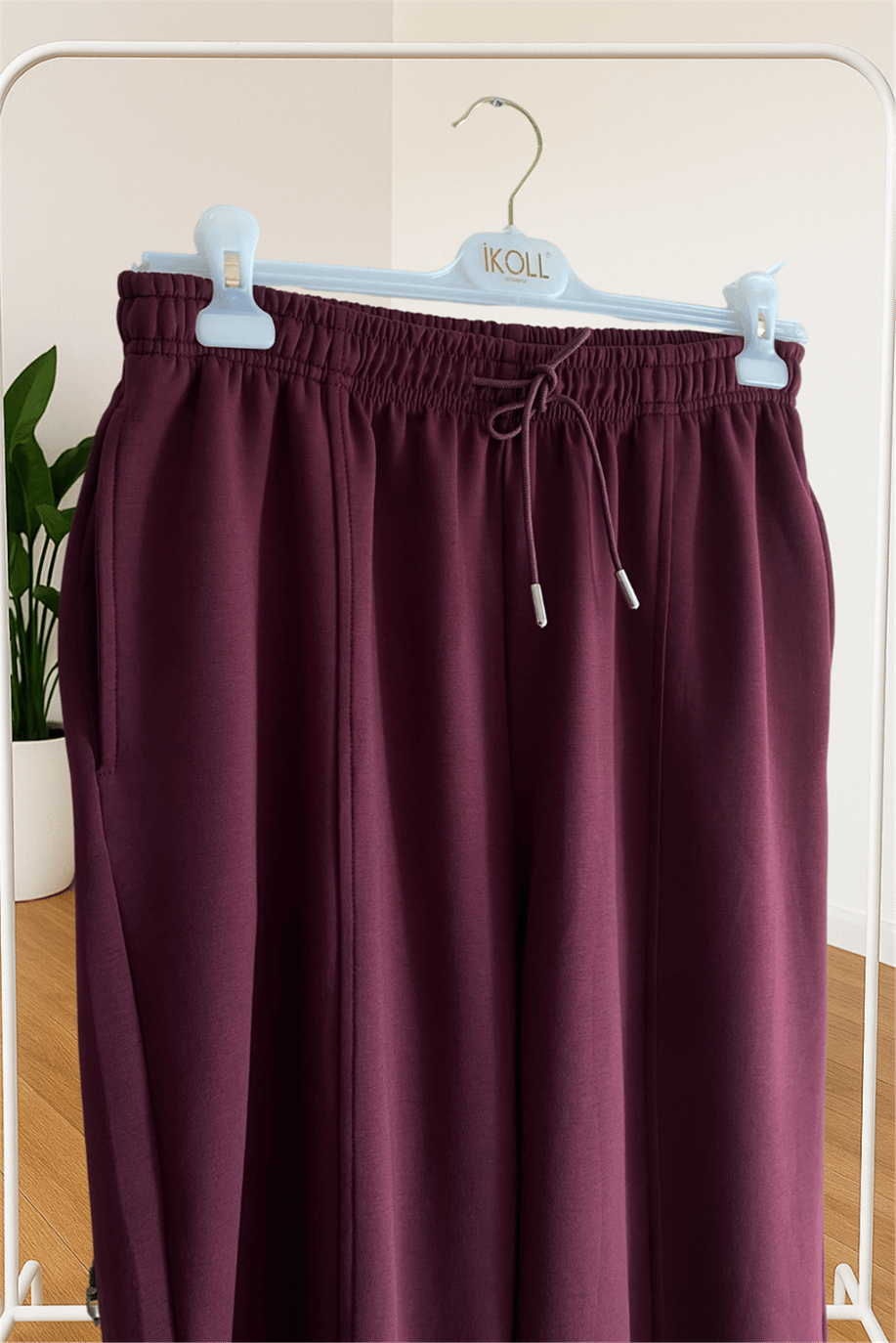 İkoll Kesik Detaylı Konik Jogger Pantolon Bordo - 25Kİ35800