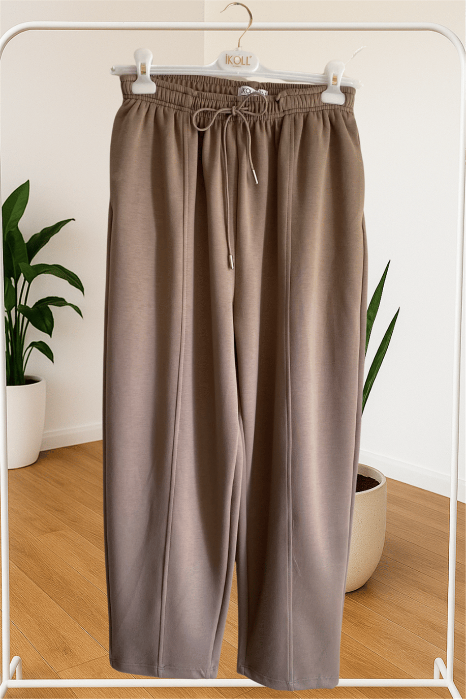 İkoll Kesik Detaylı Konik Jogger Pantolon Vizon - 25Kİ35800