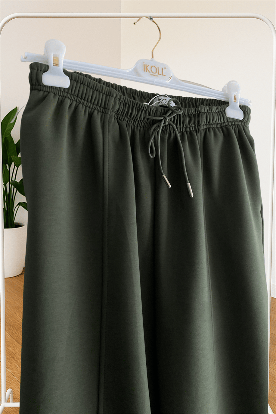 İkoll Kesik Detaylı Konik Jogger Pantolon Haki - 25Kİ35800