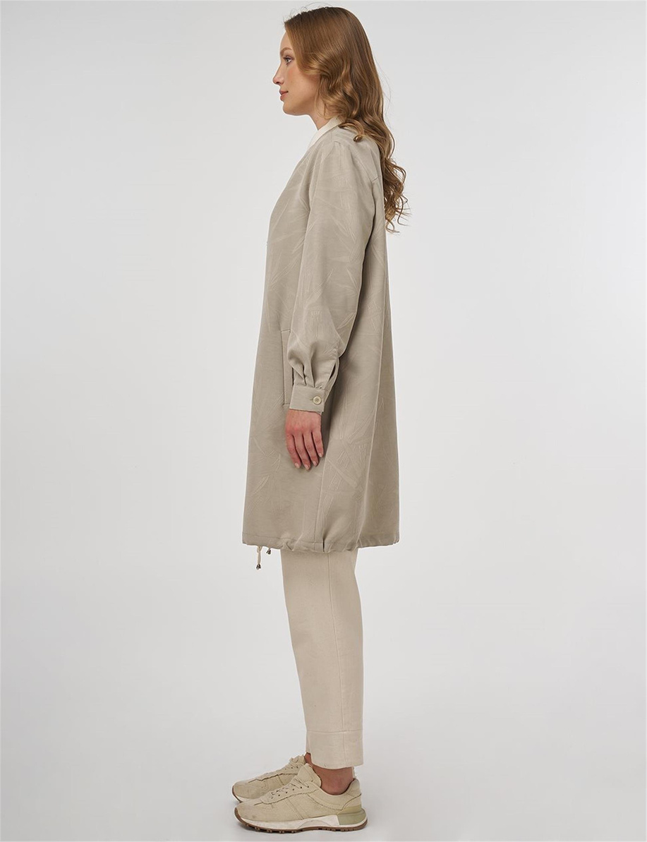 İşlemeli Modal Ceket Küf Yeşili