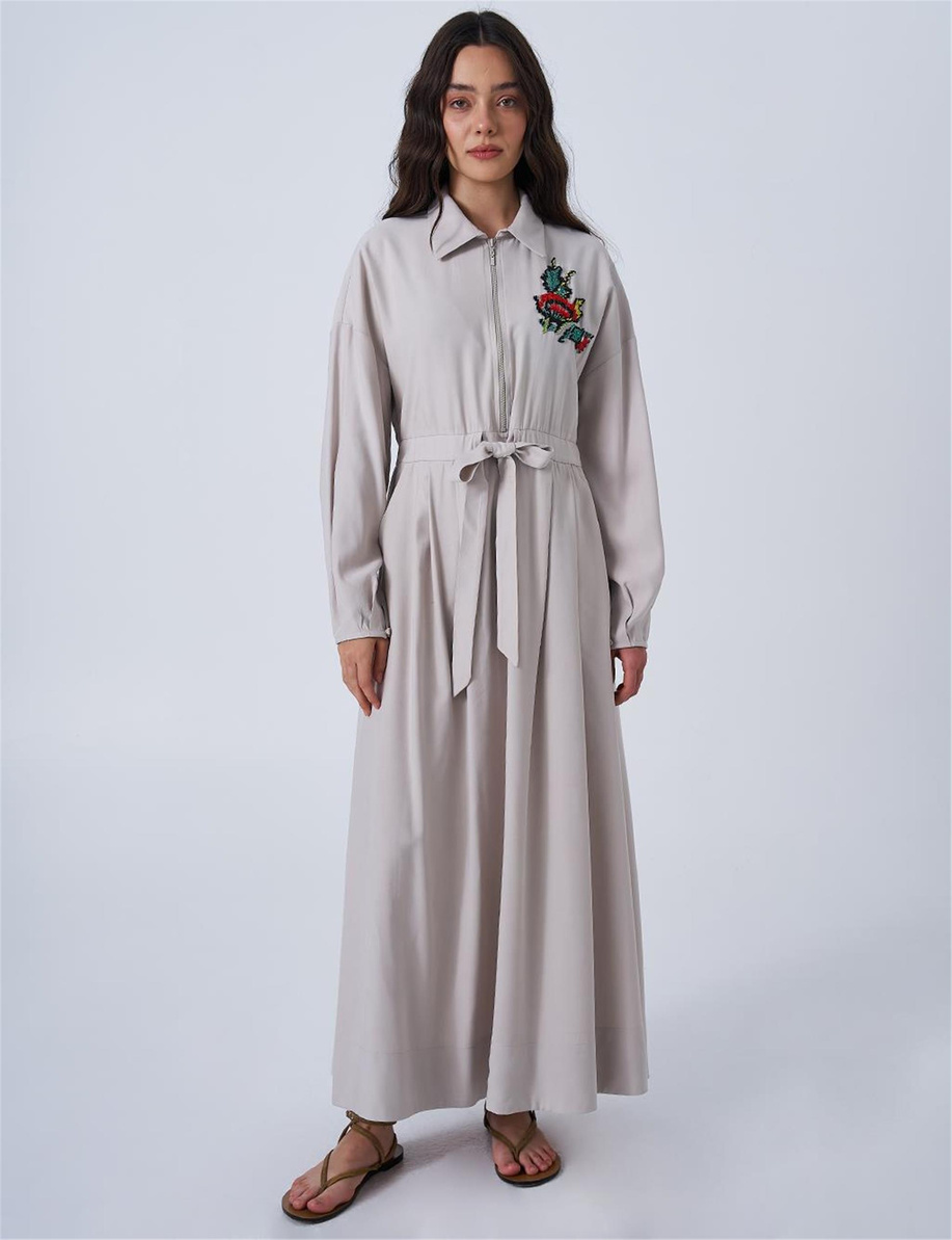 İşlemeli Rayon Taş Elbise