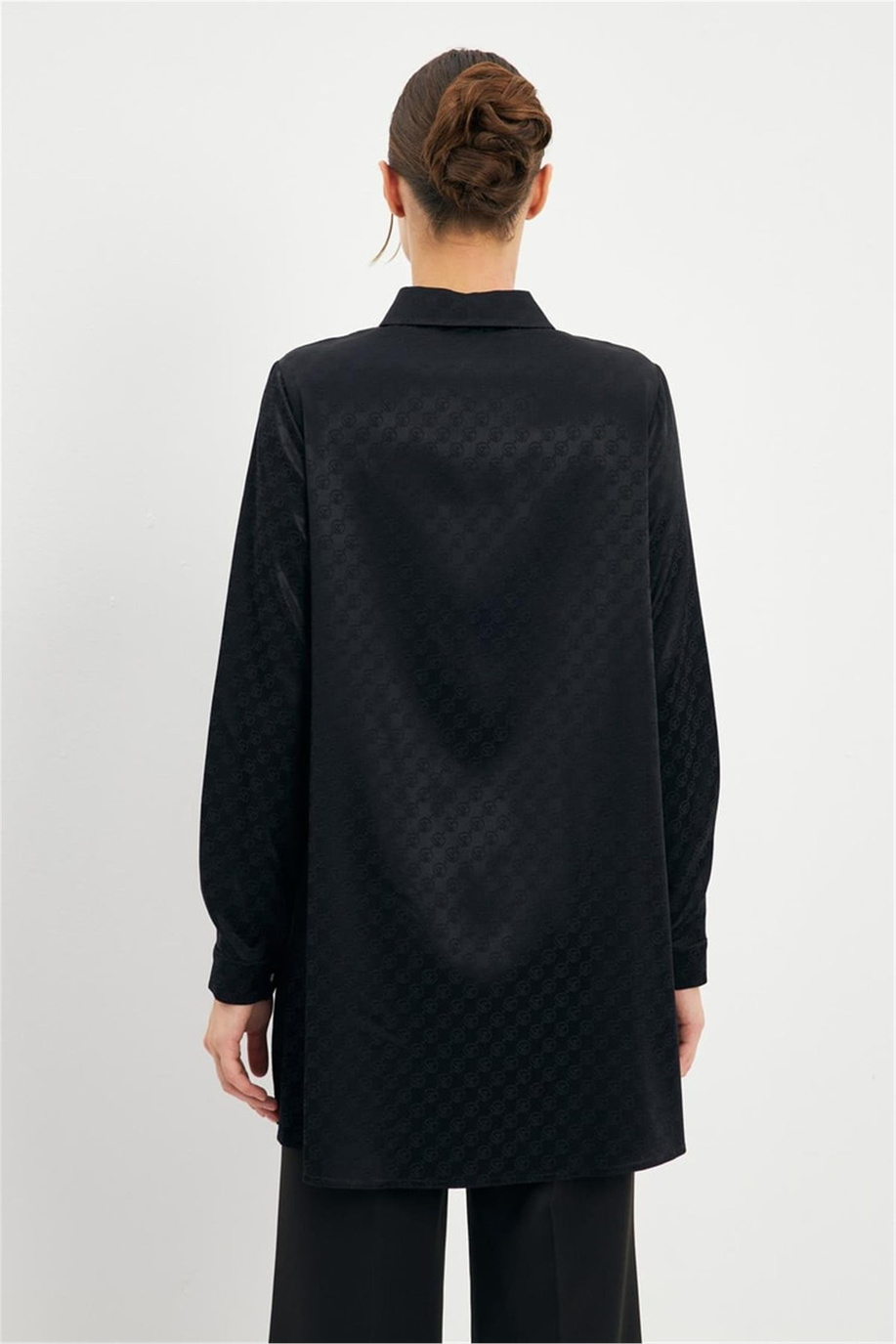 Jakarlı Düğmeli Takım Siyah - 25YZ1515