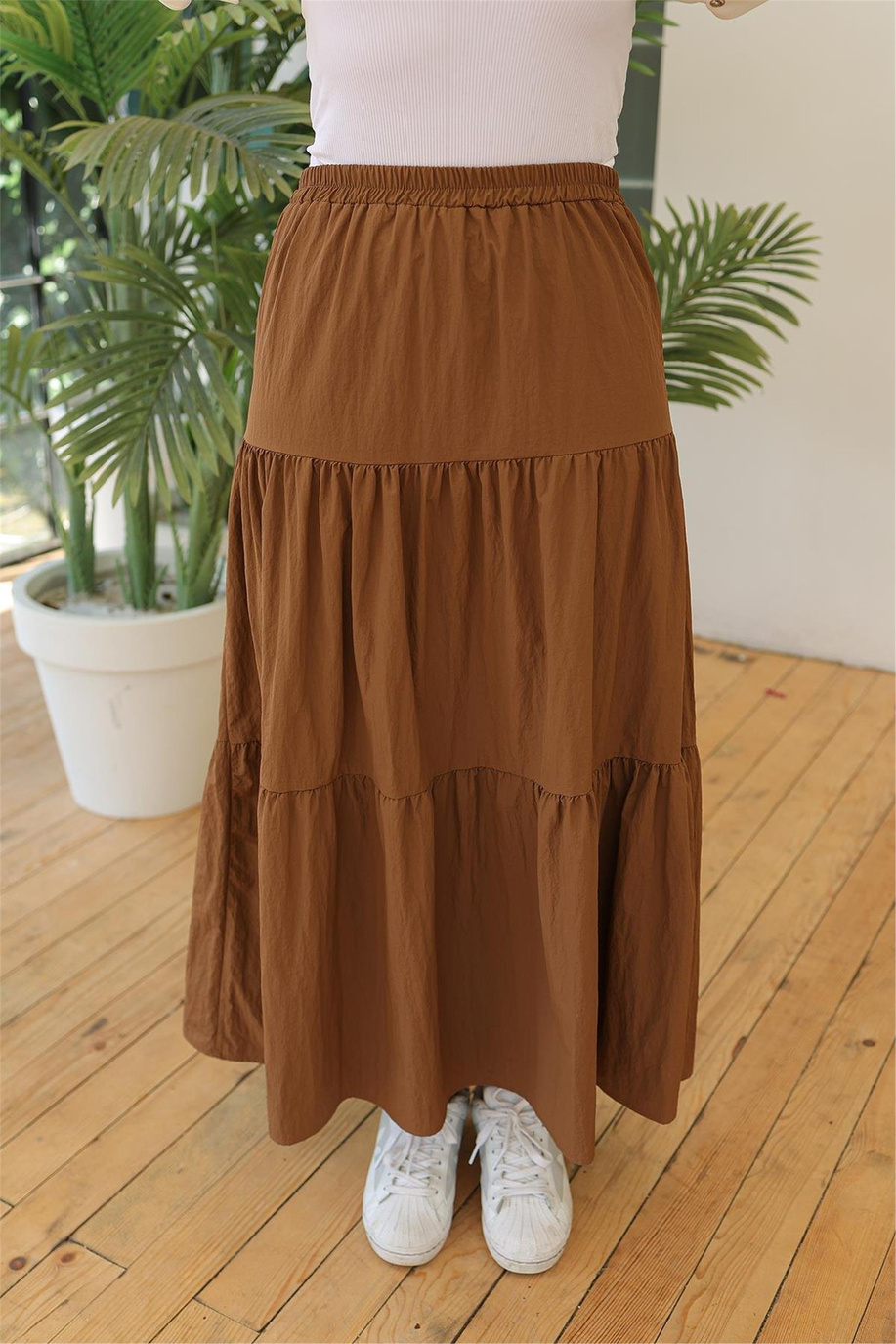 Kapişonlu Etekli İkili Ekru Takım