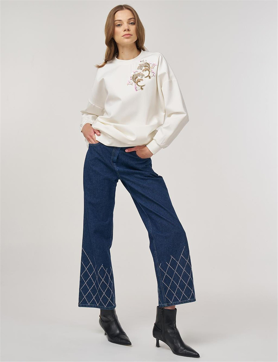 Kayra Sweatshırt Ekru - KA-B25-31008