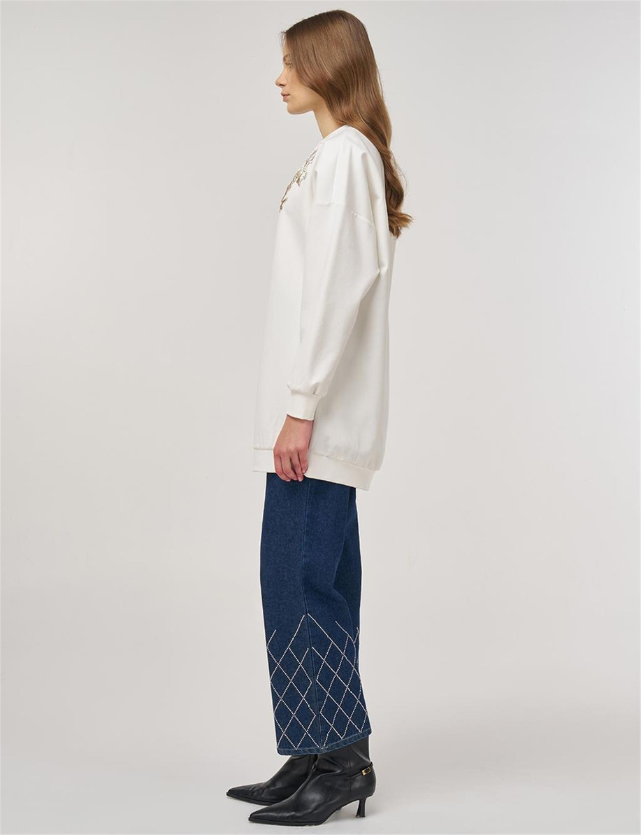 Kayra Sweatshırt Ekru - KA-B25-31008