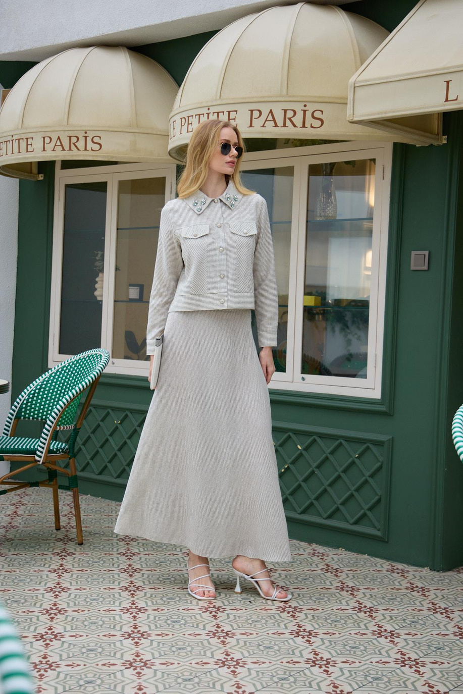 Kendinden Pullu Etekli Takım Çağla