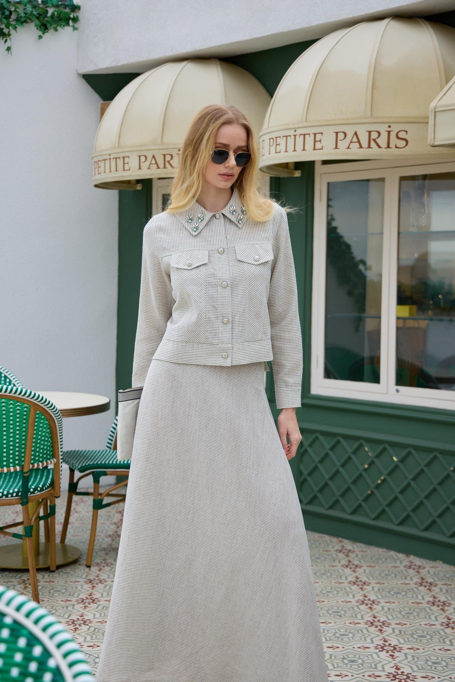 Kendinden Pullu Etekli Takım Çağla