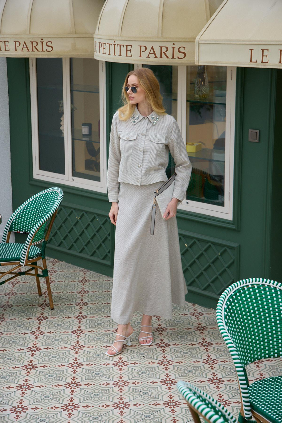 Kendinden Pullu Etekli Takım Çağla