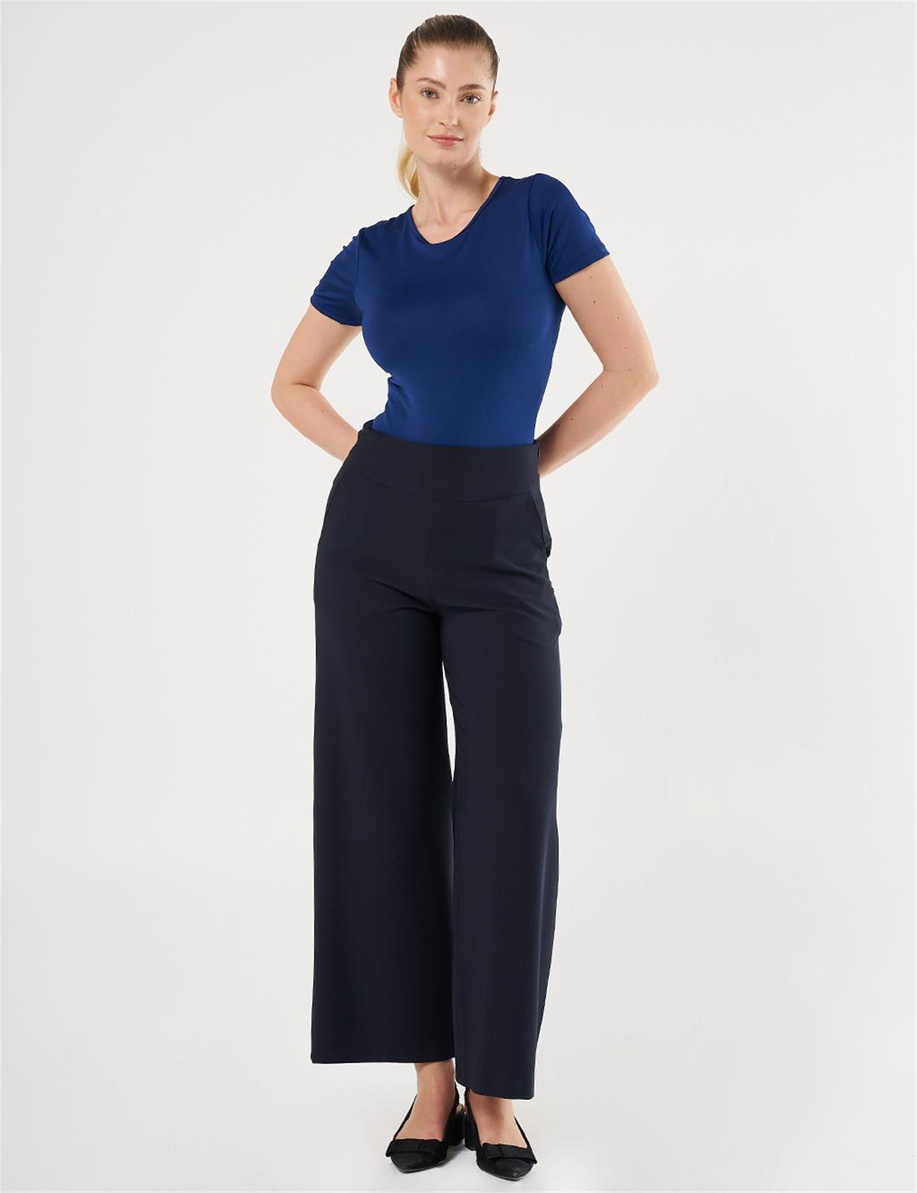 Korsaj Kemerli Koyu Laci Pantolon