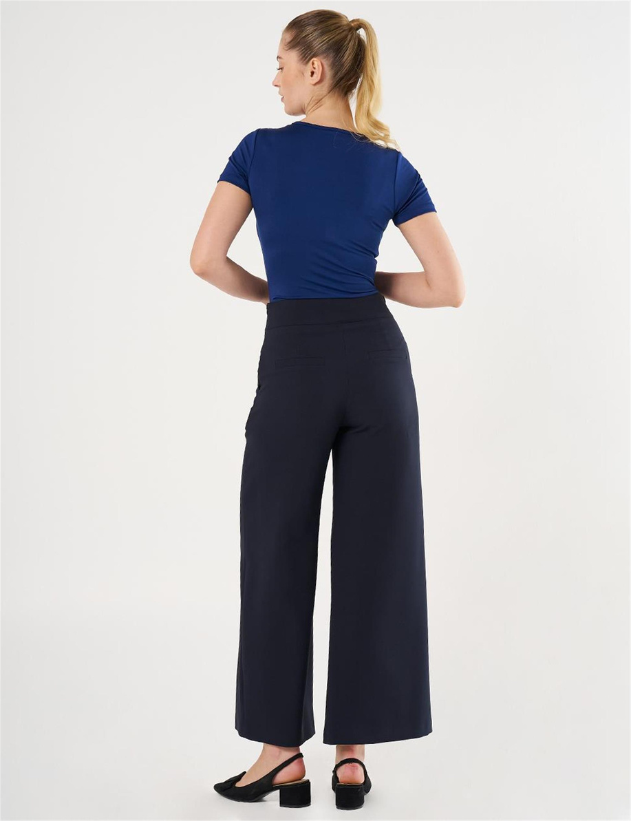 Korsaj Kemerli Koyu Laci Pantolon