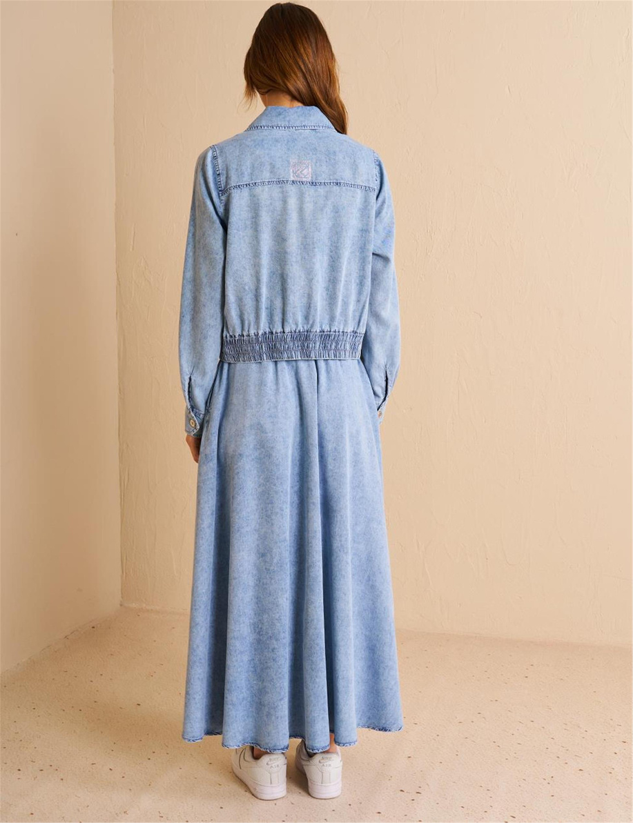 Lyocell Etek Ceket Takım Havlu Yıkama - KA-B25-16025