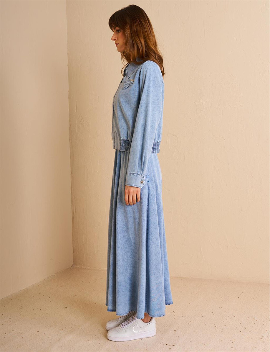 Lyocell Etek Ceket Takım Havlu Yıkama - KA-B25-16025