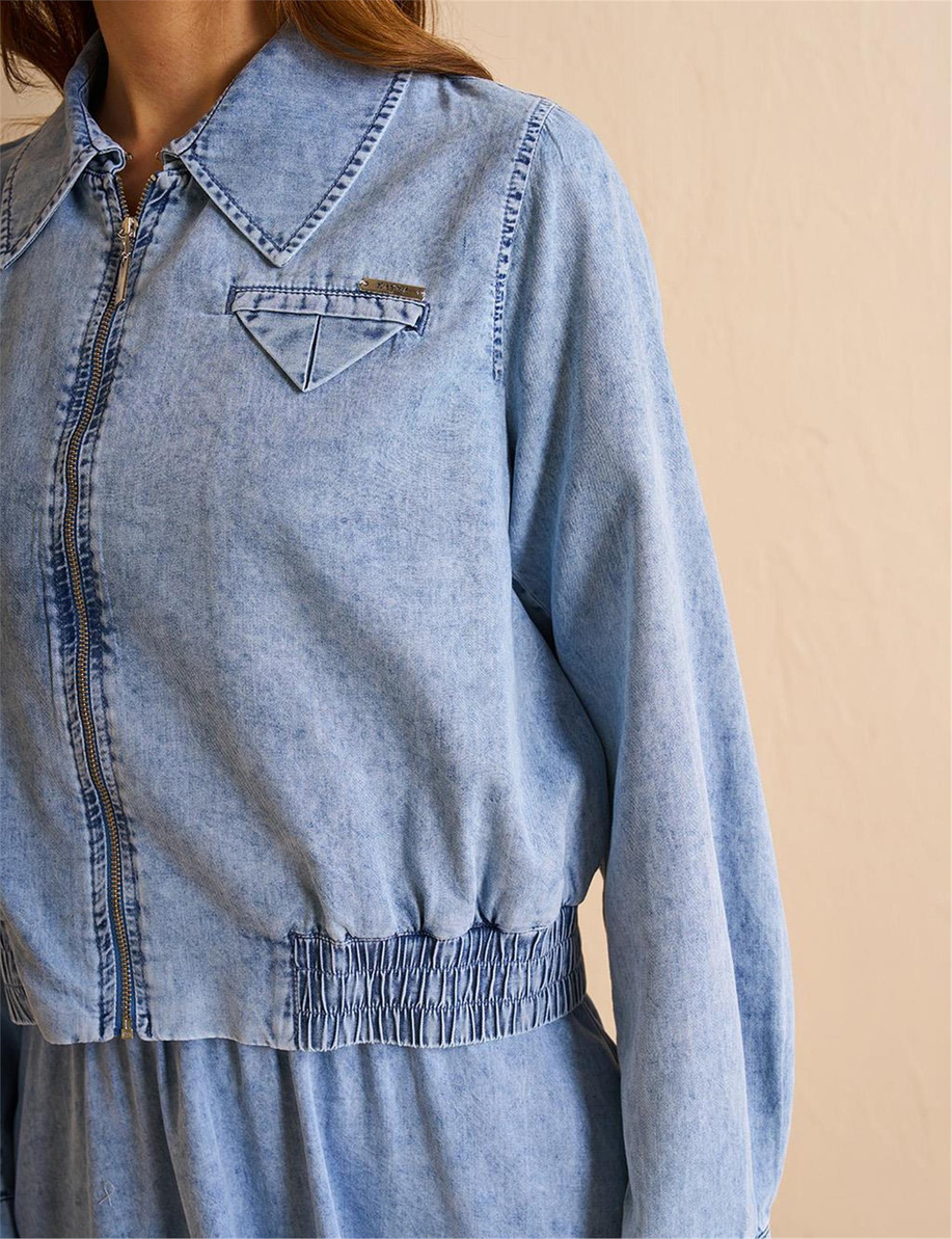 Lyocell Etek Ceket Takım Havlu Yıkama - KA-B25-16025