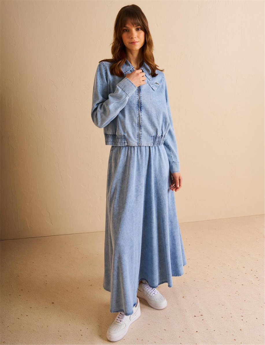 Lyocell Etek Ceket Takım Havlu Yıkama - KA-B25-16025