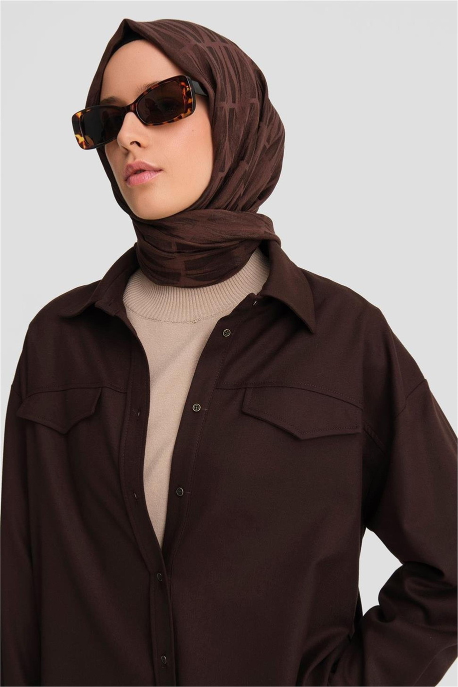 Manşeti Tokalı Acı Kahve Gömlek