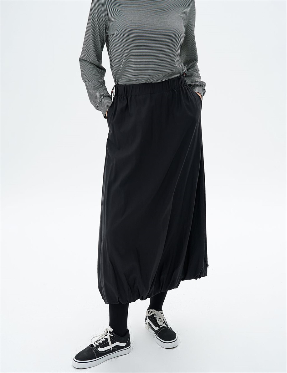 Metal Aksesuarlı Balon Siyah Etek