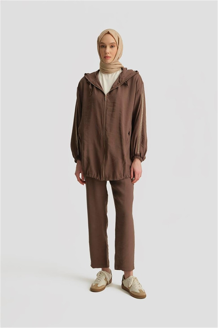 Modal Trok Baskılı Tunik Kahve - 25YD4240-1