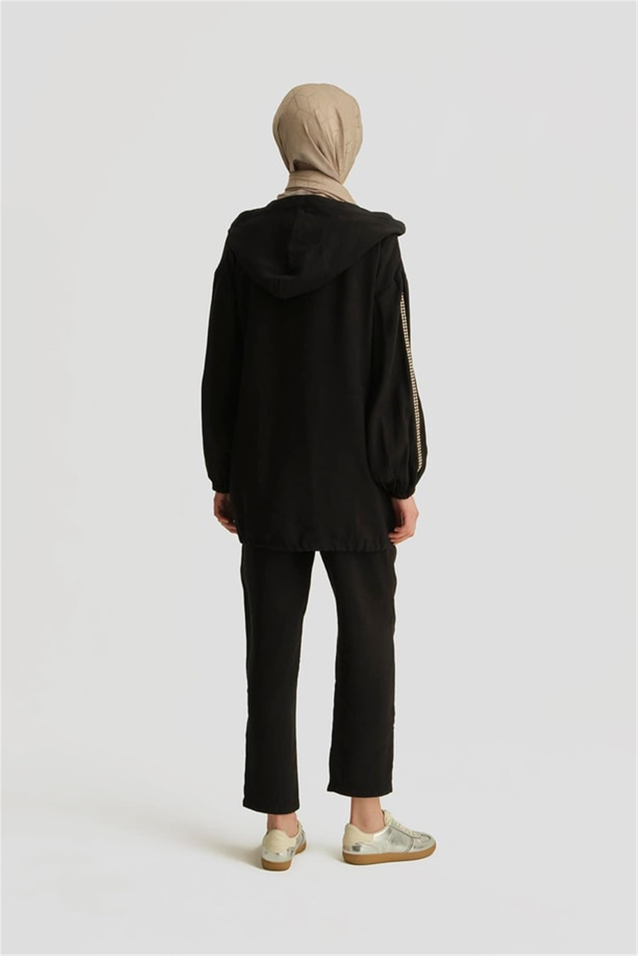 Modal Trok Baskılı Tunik Siyah - 25YD4240-1
