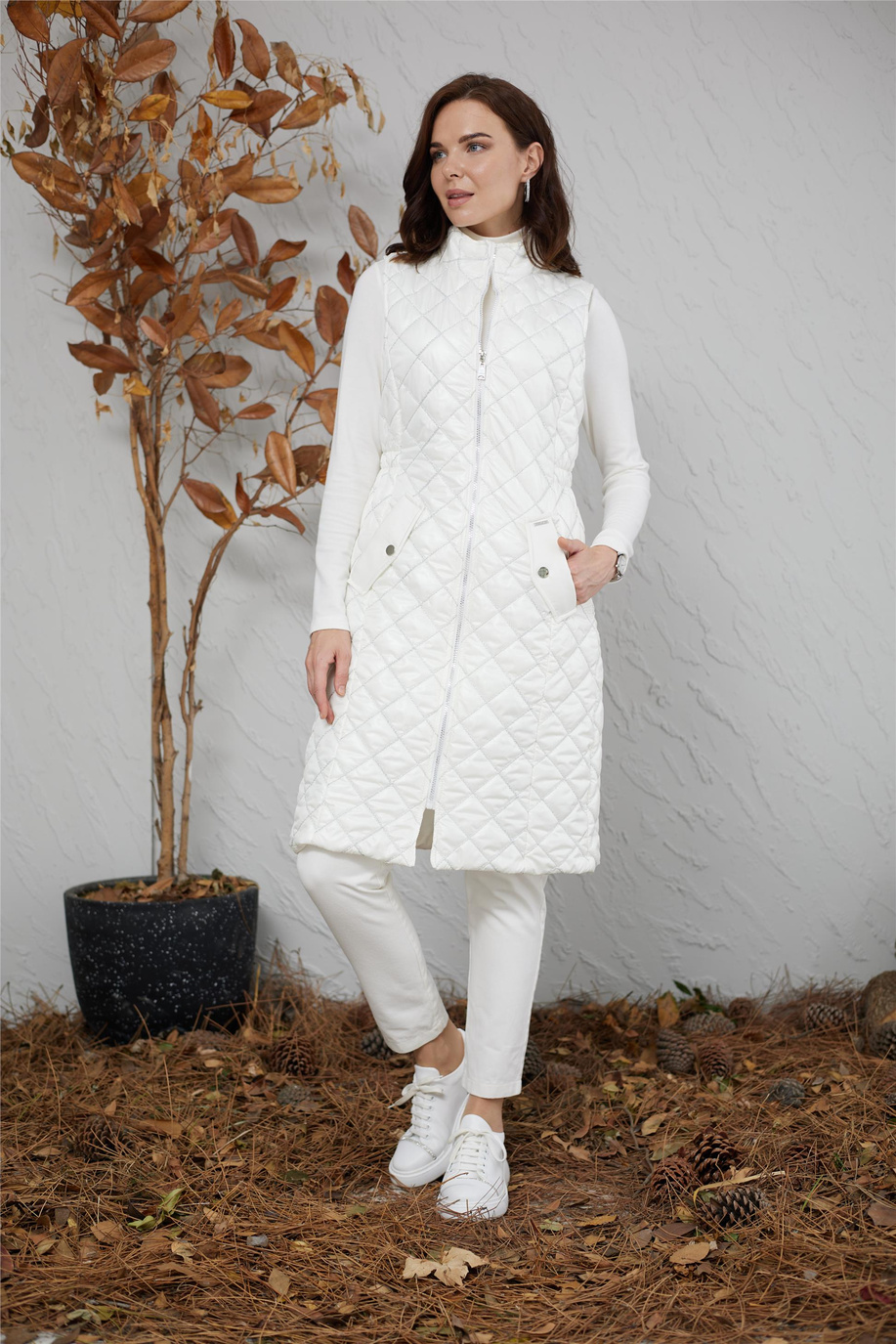 Mood Basıc Beyaz Yelek