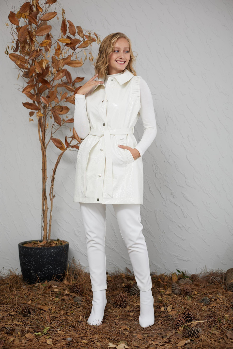 Mood Basıc Ekru Yelek