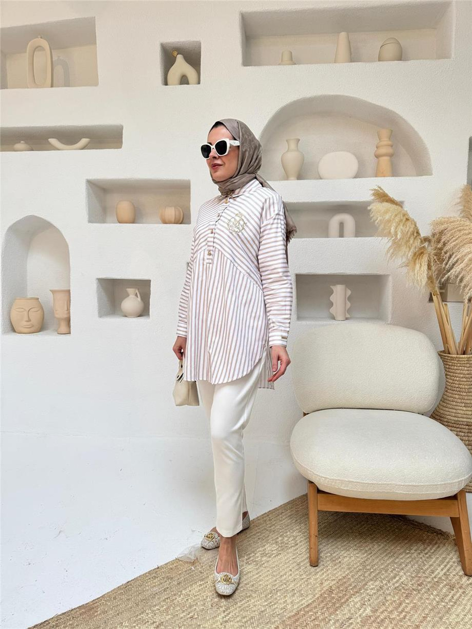 Mood Basıc Gömlek Bej