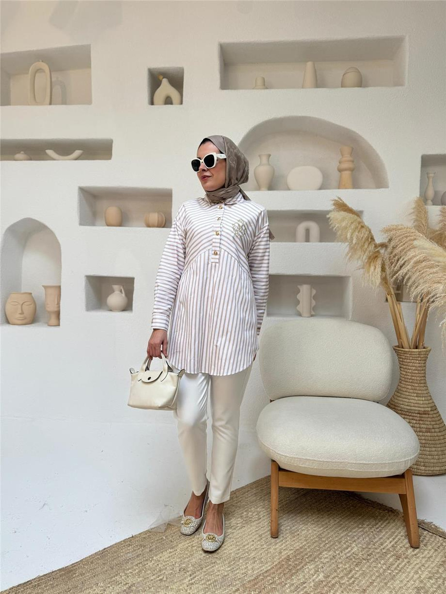 Mood Basıc Gömlek Bej