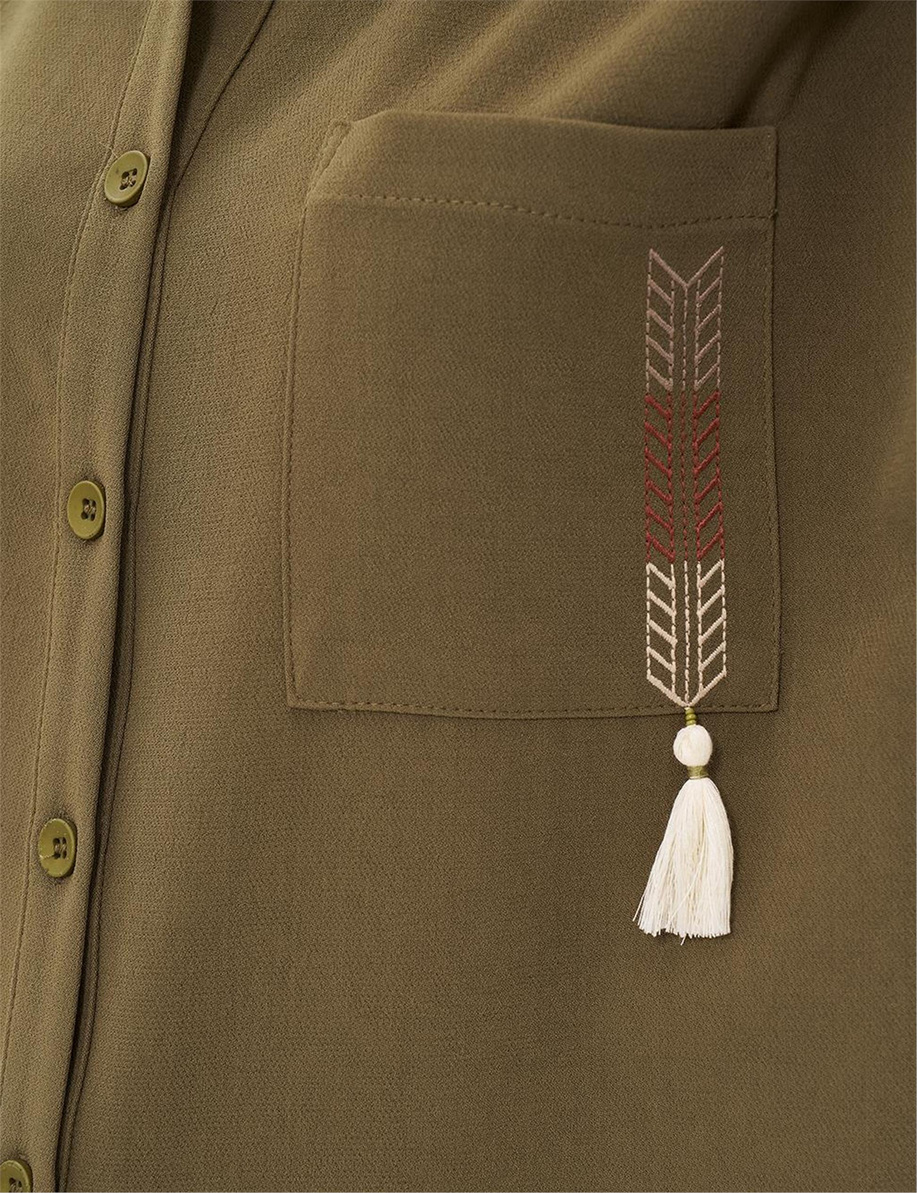 Nakış İşlemeli Haki Takım