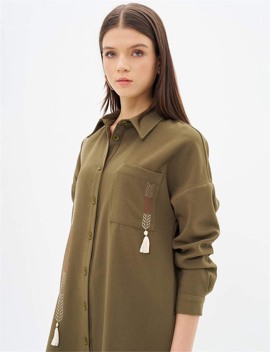 Nakış İşlemeli Haki Takım