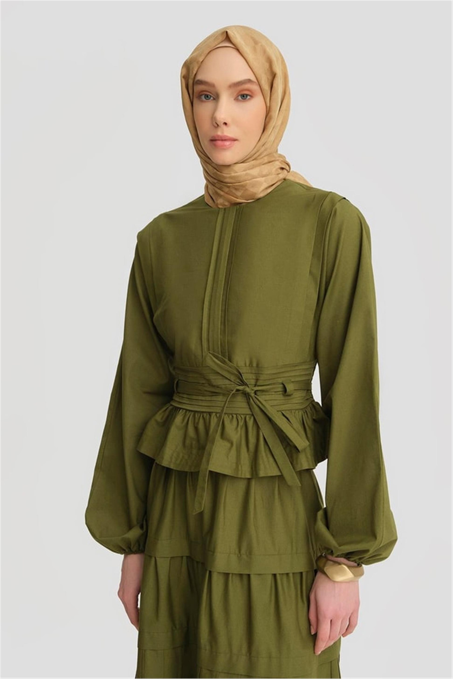 Nervürlü Pamuklu Takım Yeşil - 25Y6003