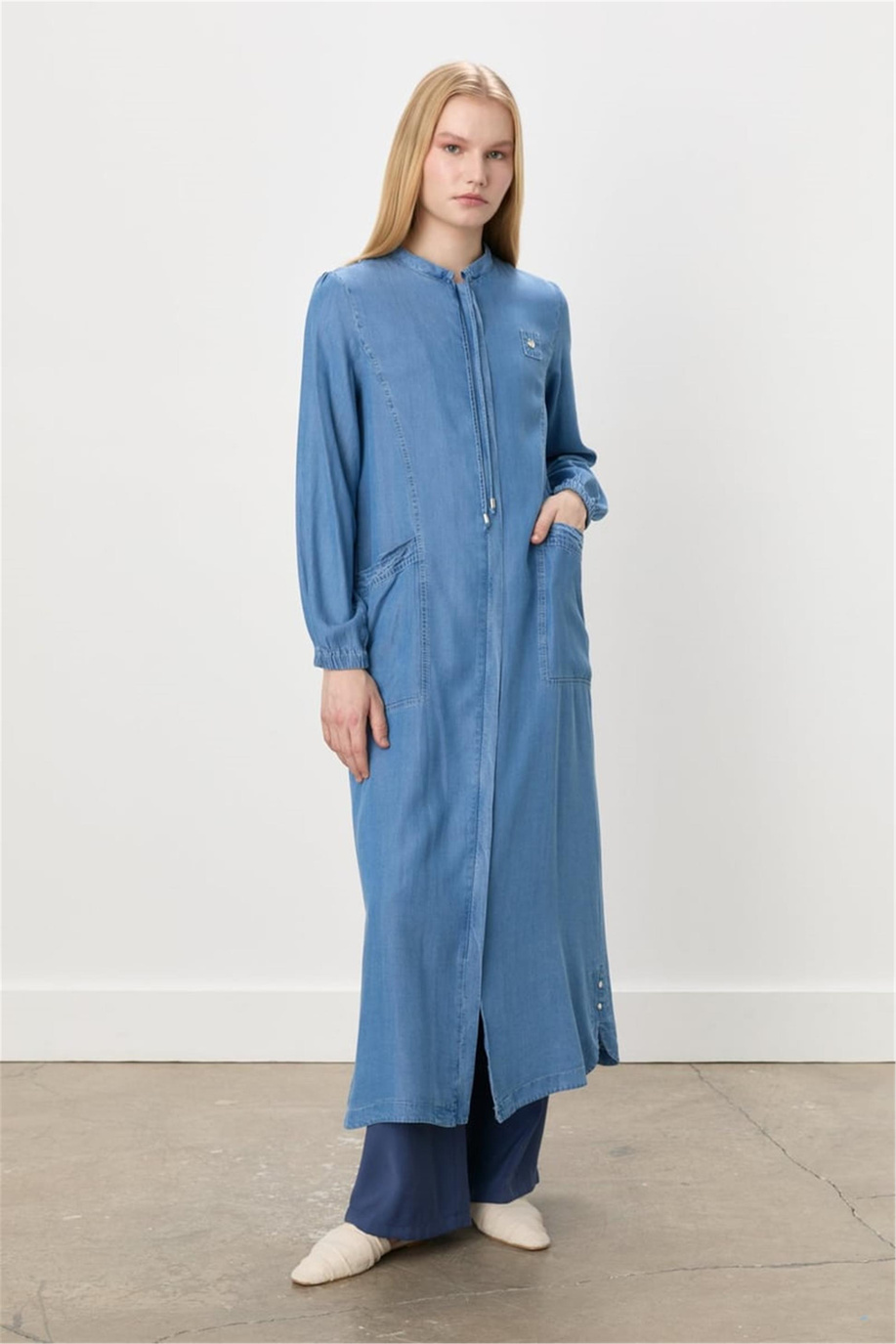 Nihan Pardösü Buz Mavi - 251GY5018NH.1