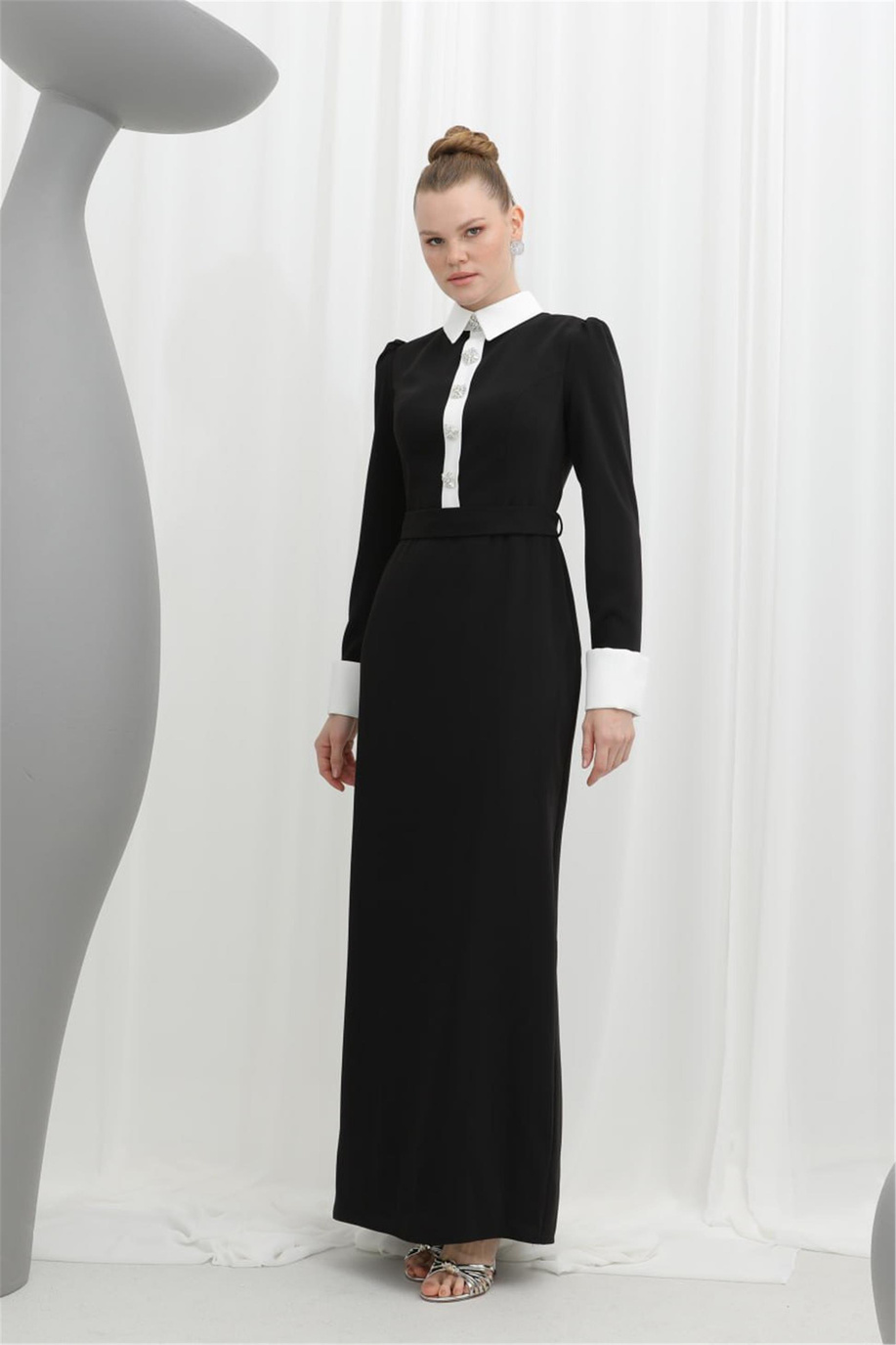 Ö Siyah-Ekru Elbise