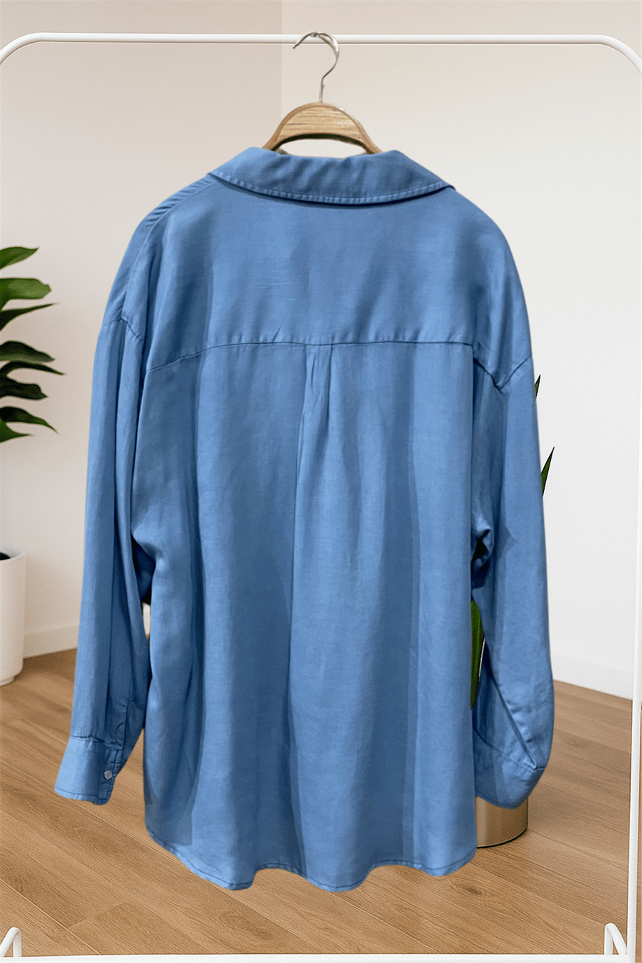 Oversize Cepli Gömlek Mavi