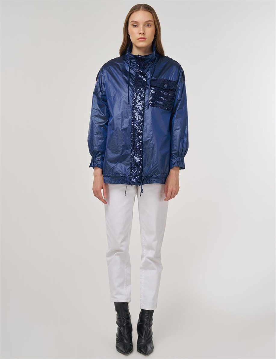 Payet İşlemeli Ceket İndigo