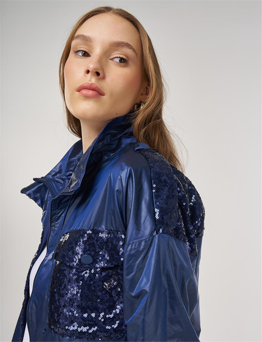 Payet İşlemeli Ceket İndigo