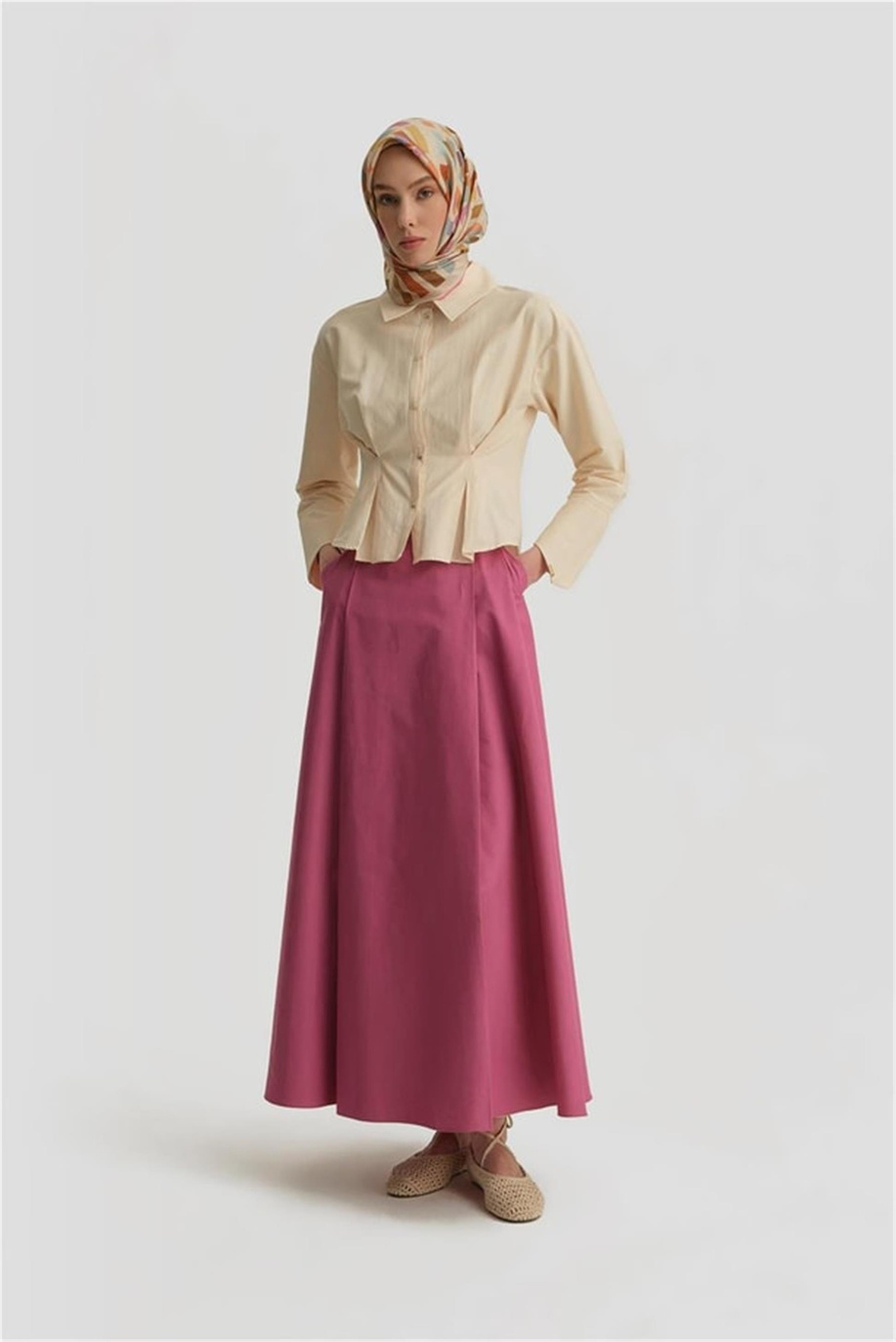 Pileli Pamuk Sümbül Etek