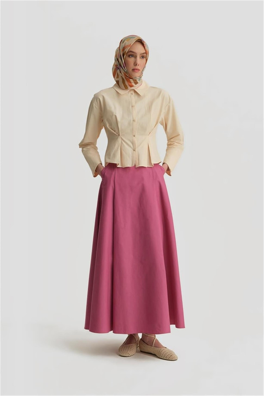 Pileli Pamuk Sümbül Etek