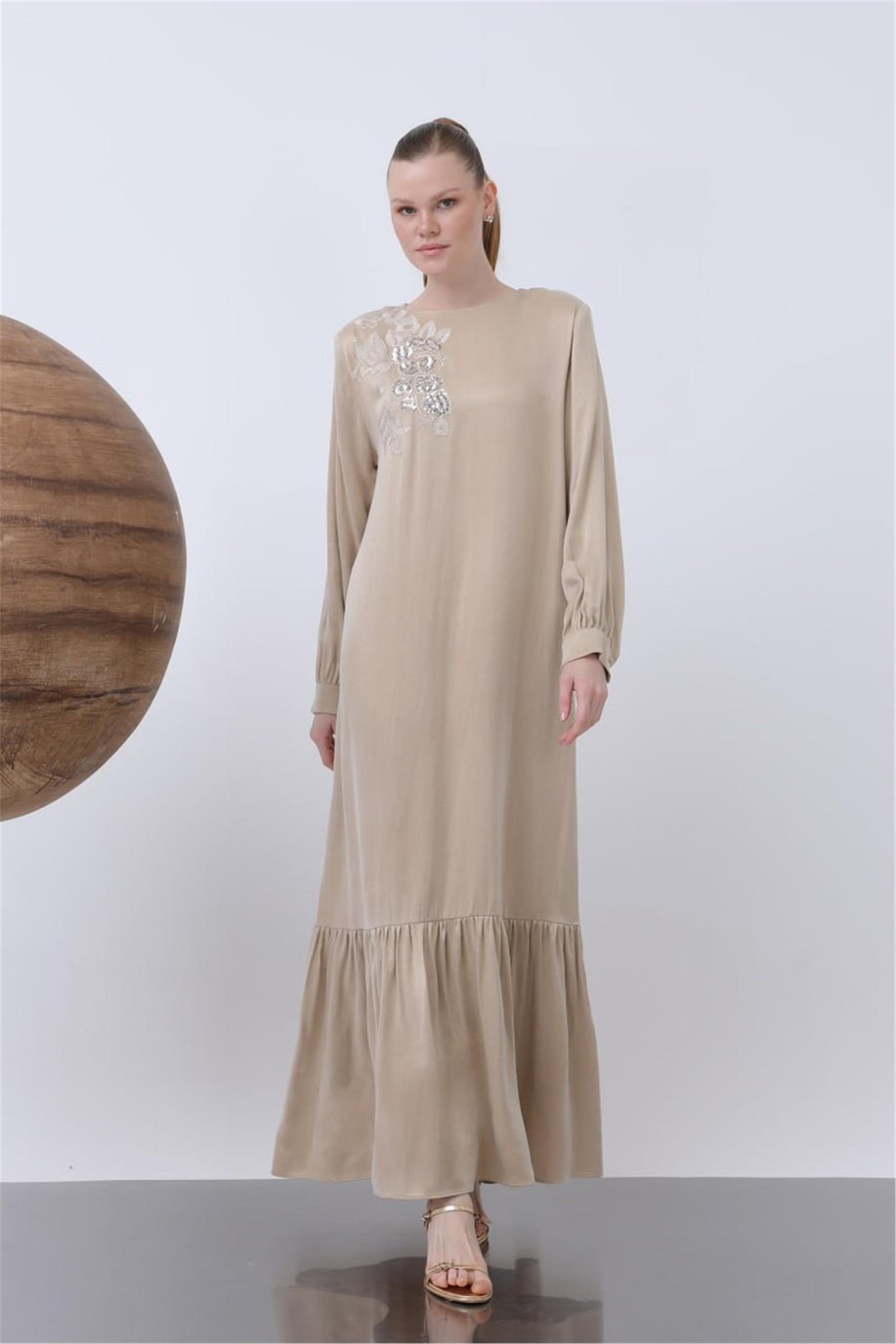 Puane Abiye Bej - 25YP12597